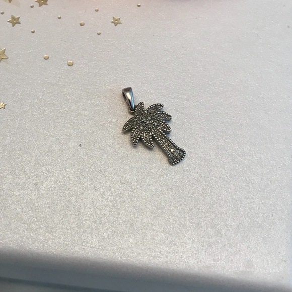 Sterling Silver and Diamond Palm Tree Pendant - Picture 4 of 6